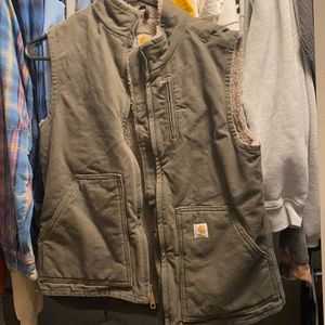 Green Carhartt Sherpa Vest